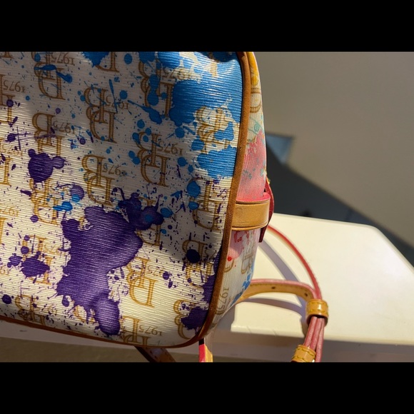 Dooney & Bourke Vintage Paint Splatter, Vachetta Leather Bag - Picture 7 of 17